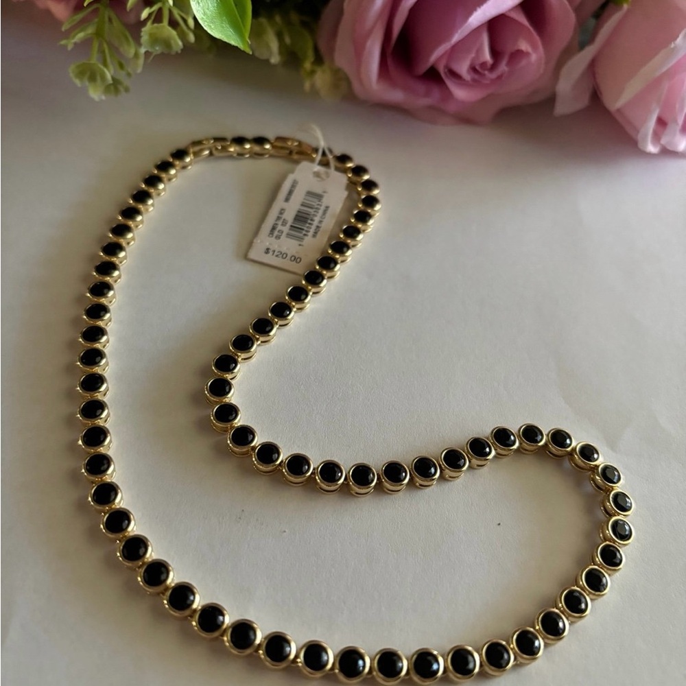 NWT Kendra Scott Carmen Tennis Necklace in Gold black - Picture 5 of 9